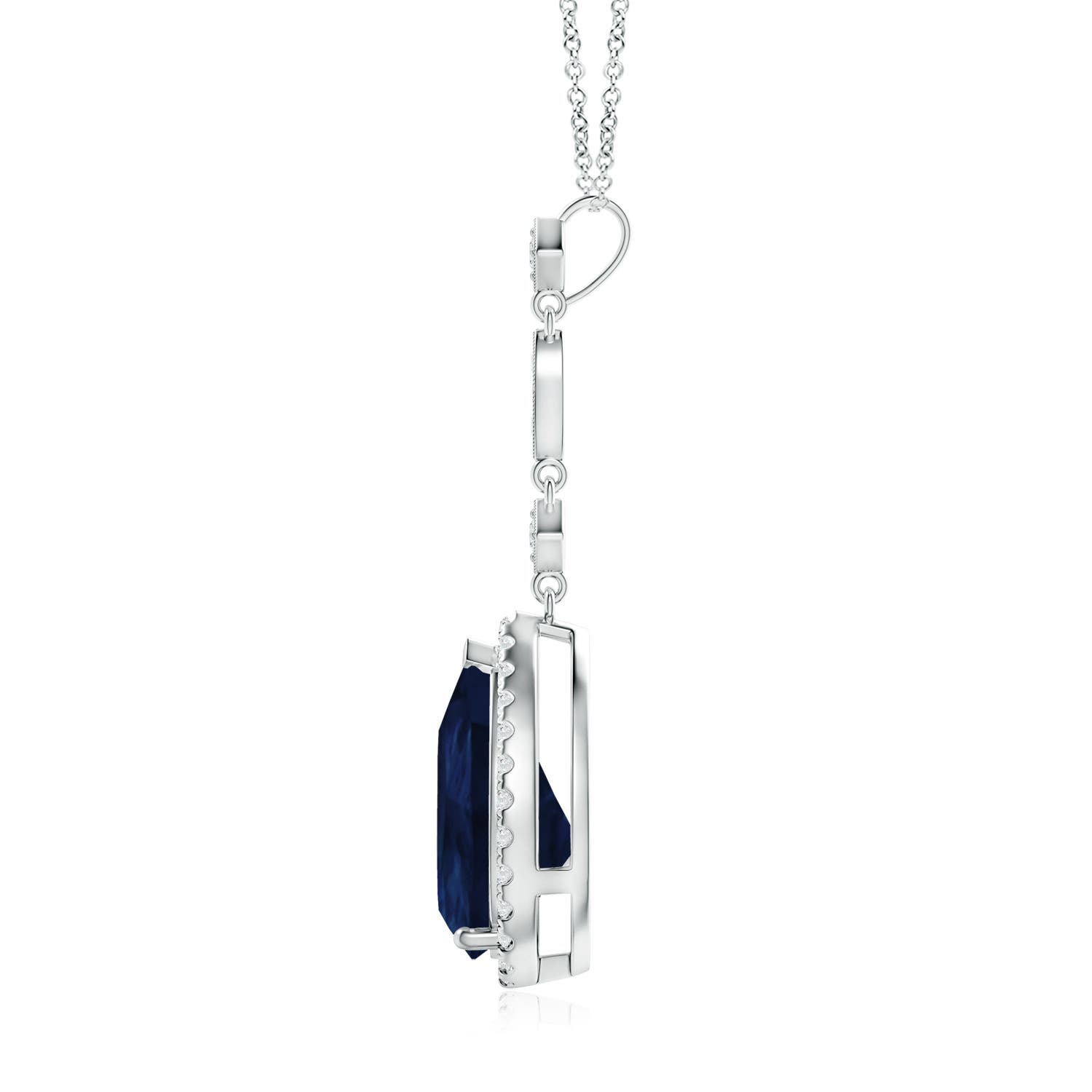 A - Blue Sapphire / 5.31 CT / 14 KT White Gold