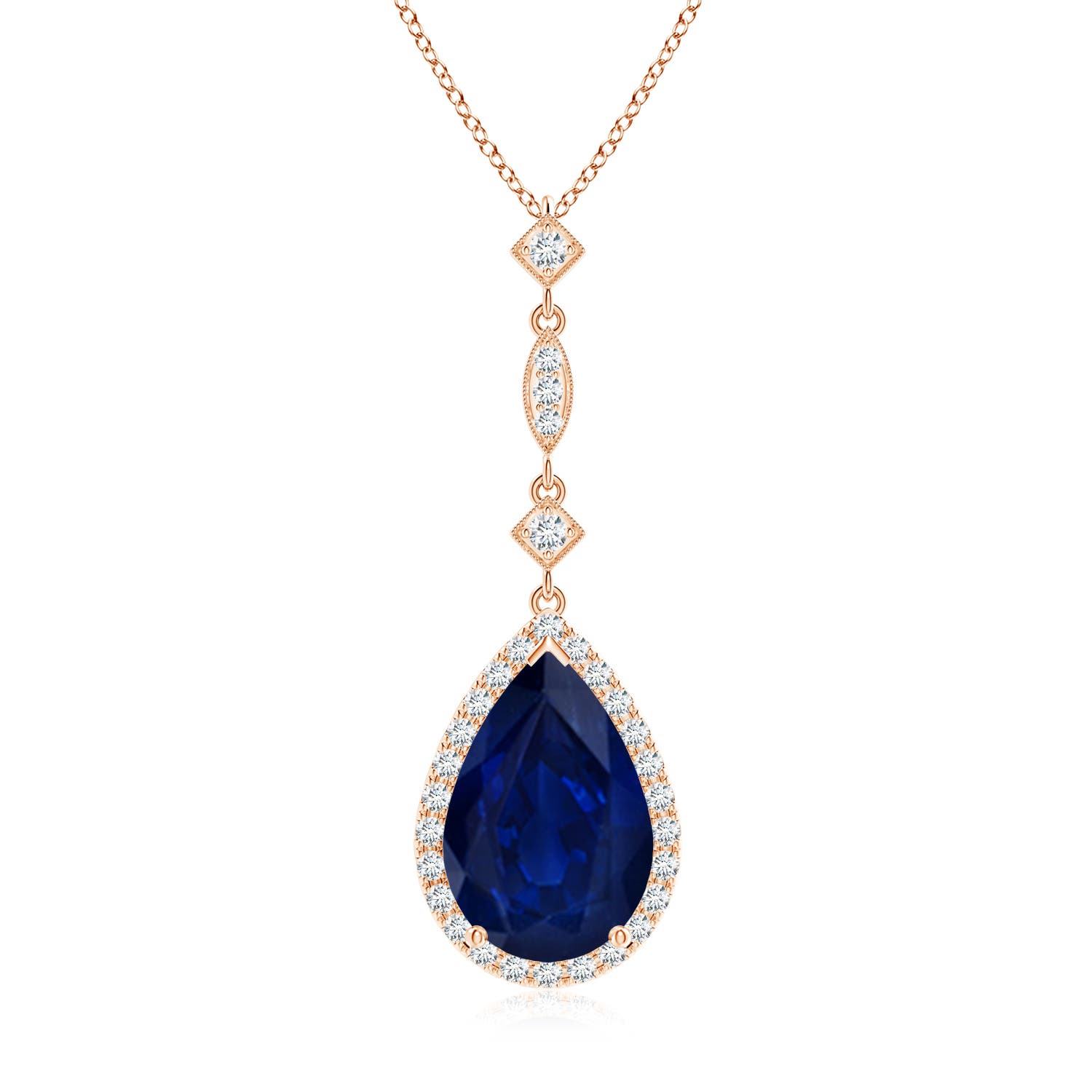 AA - Blue Sapphire / 5.31 CT / 14 KT Rose Gold