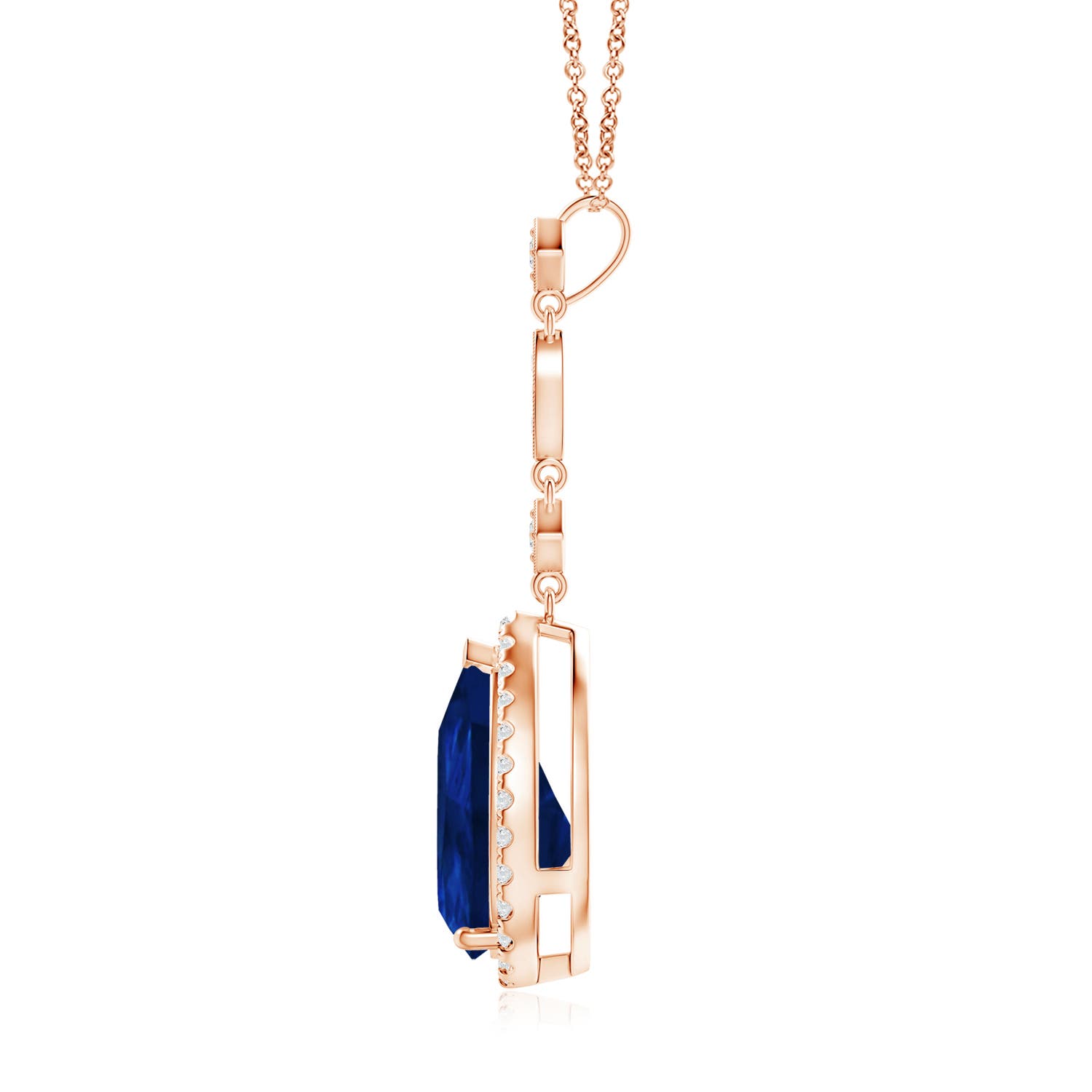 AA - Blue Sapphire / 5.31 CT / 14 KT Rose Gold