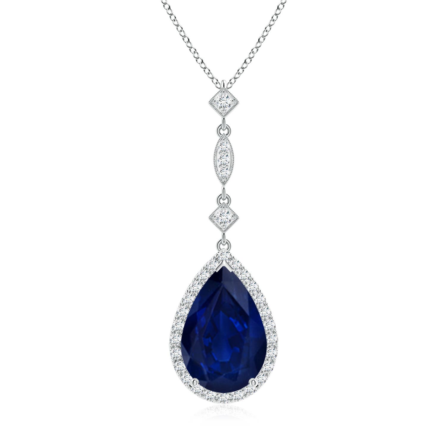 AA - Blue Sapphire / 5.31 CT / 14 KT White Gold