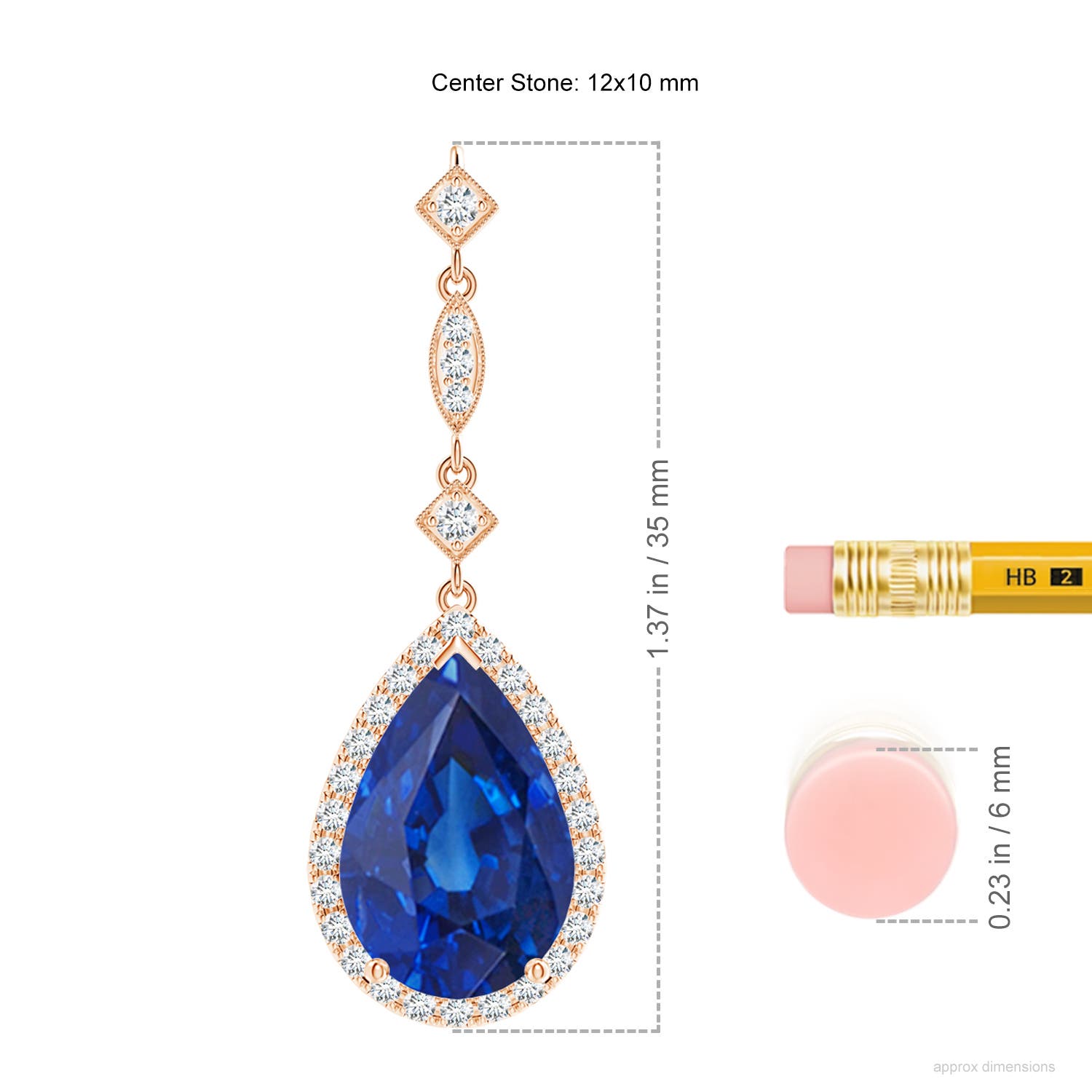 AAA - Blue Sapphire / 5.31 CT / 14 KT Rose Gold