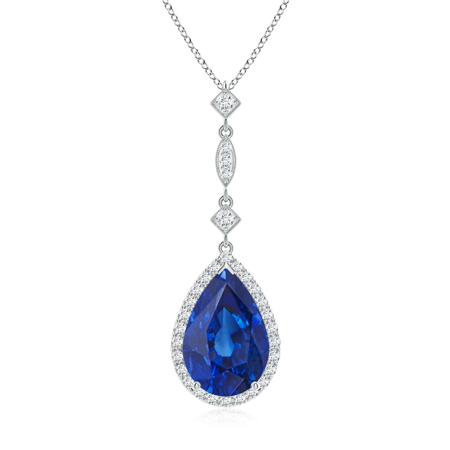 AAA - Blue Sapphire / 5.31 CT / 14 KT White Gold