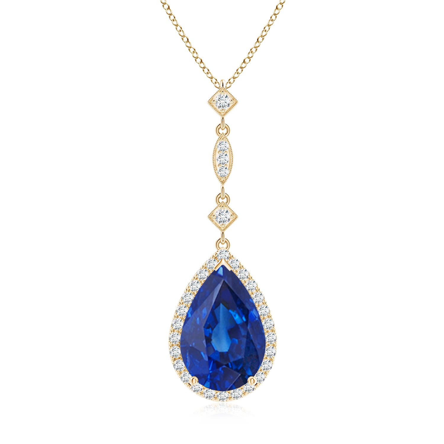 AAA - Blue Sapphire / 5.31 CT / 14 KT Yellow Gold