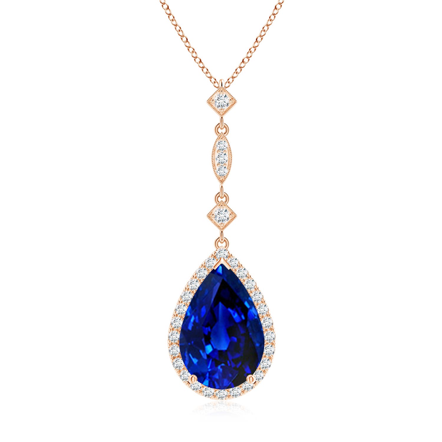 AAAA - Blue Sapphire / 5.31 CT / 14 KT Rose Gold