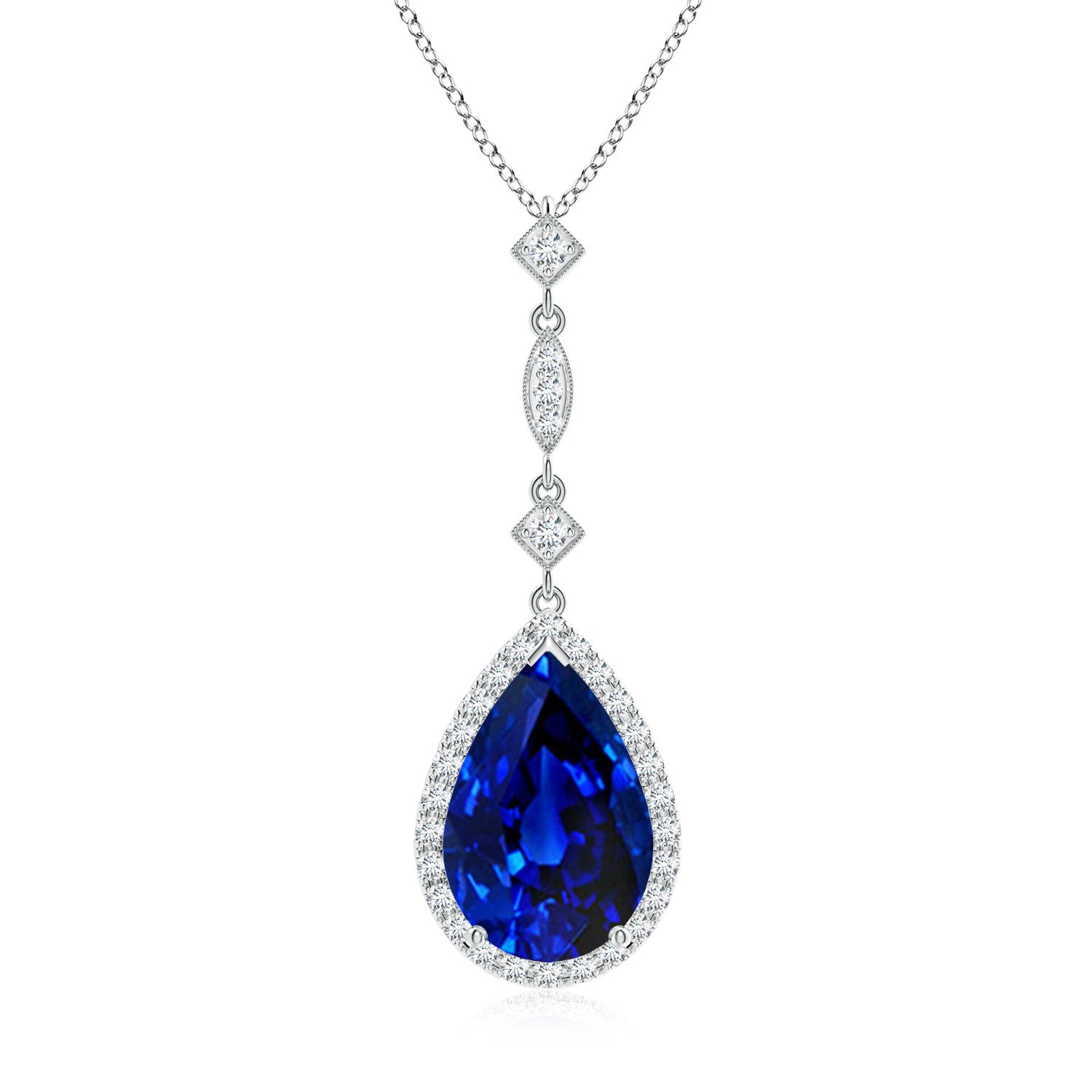 AAAA - Blue Sapphire / 5.31 CT / 14 KT White Gold