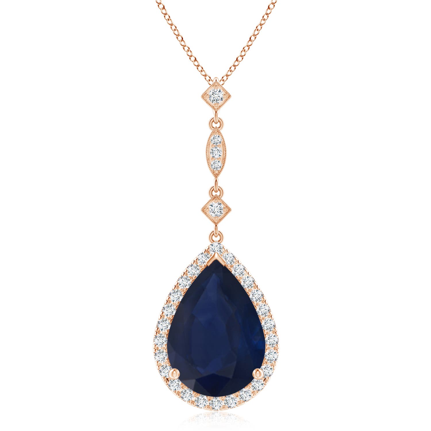 A - Blue Sapphire / 6.87 CT / 14 KT Rose Gold