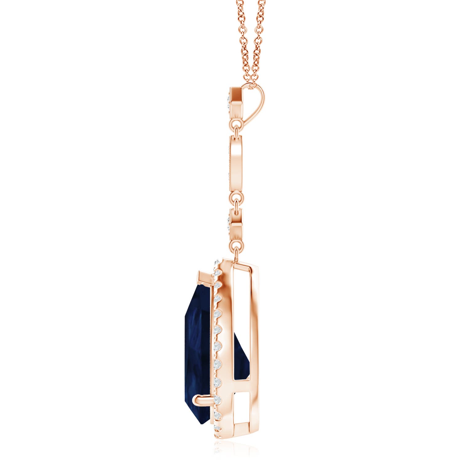 A - Blue Sapphire / 6.87 CT / 14 KT Rose Gold