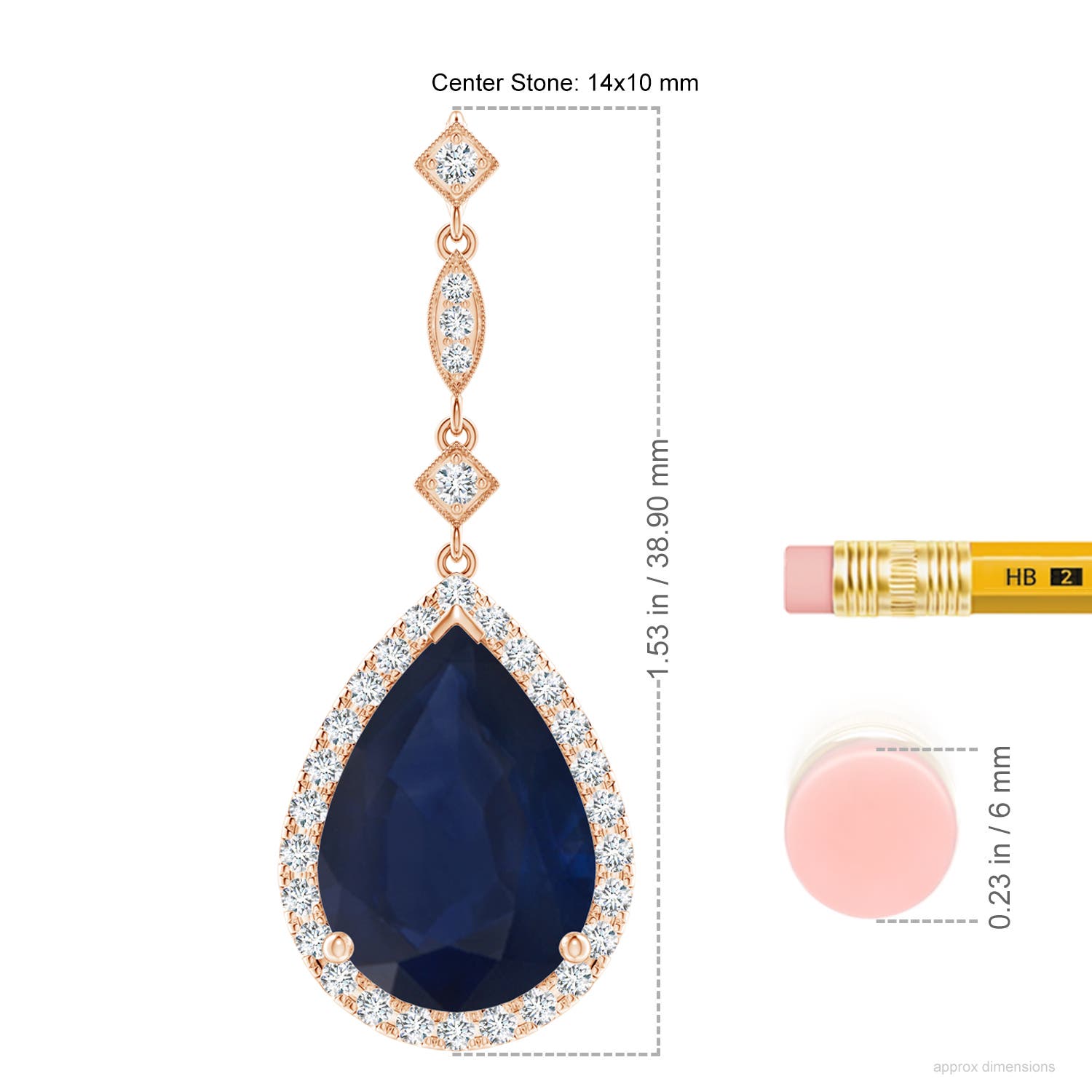 A - Blue Sapphire / 6.87 CT / 14 KT Rose Gold