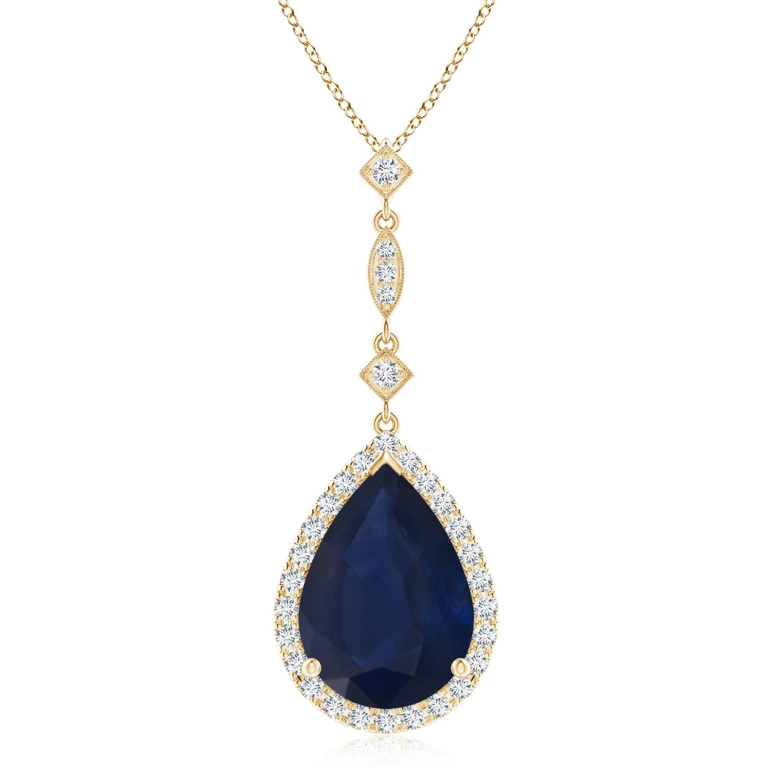 A - Blue Sapphire / 6.87 CT / 14 KT Yellow Gold