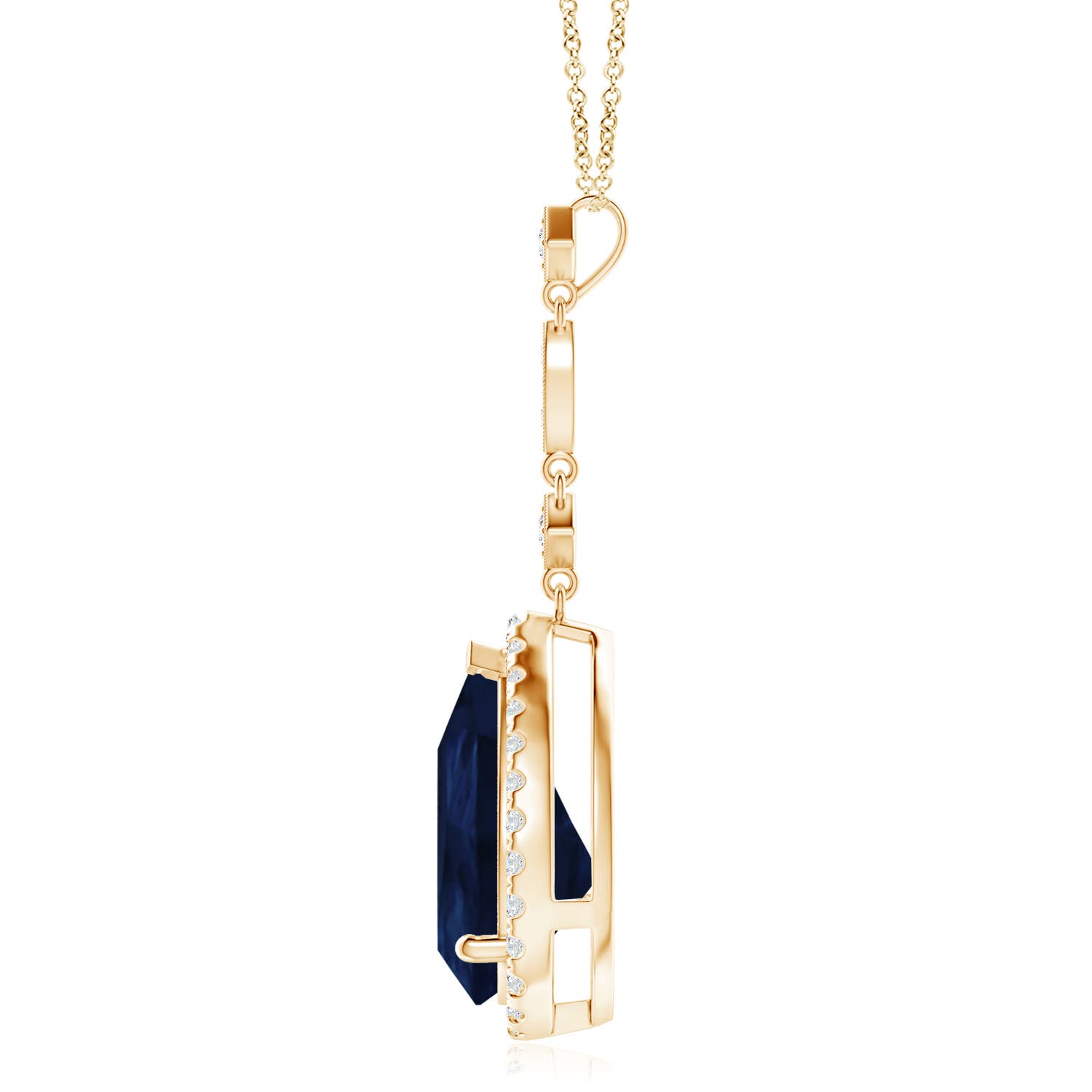 A - Blue Sapphire / 6.87 CT / 14 KT Yellow Gold