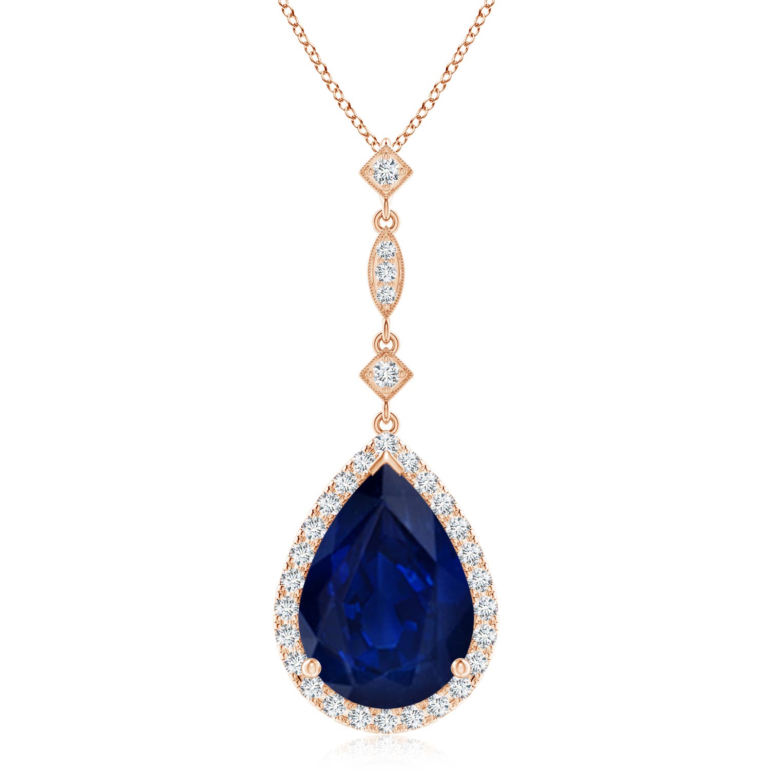 AA - Blue Sapphire / 6.87 CT / 14 KT Rose Gold