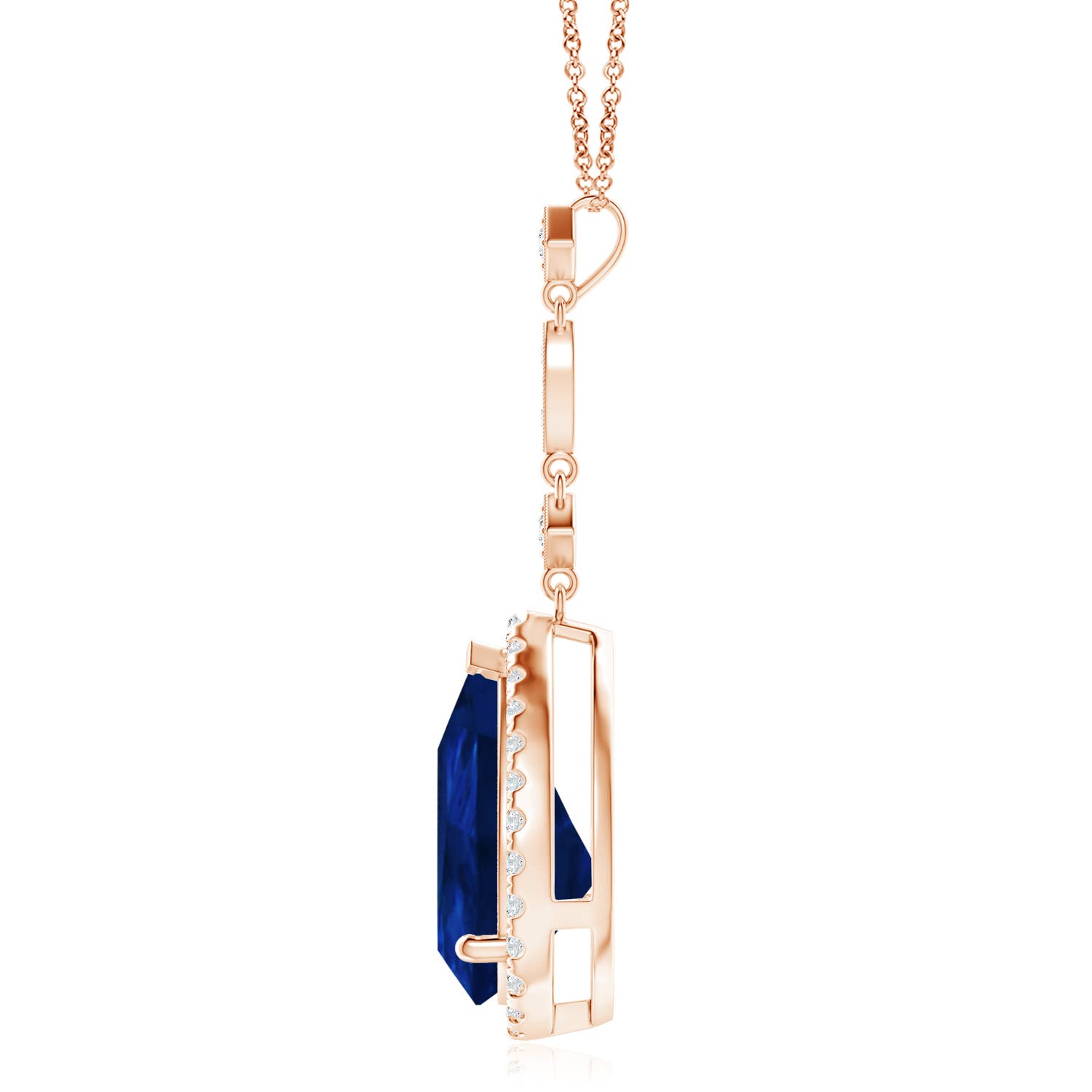 AA - Blue Sapphire / 6.87 CT / 14 KT Rose Gold