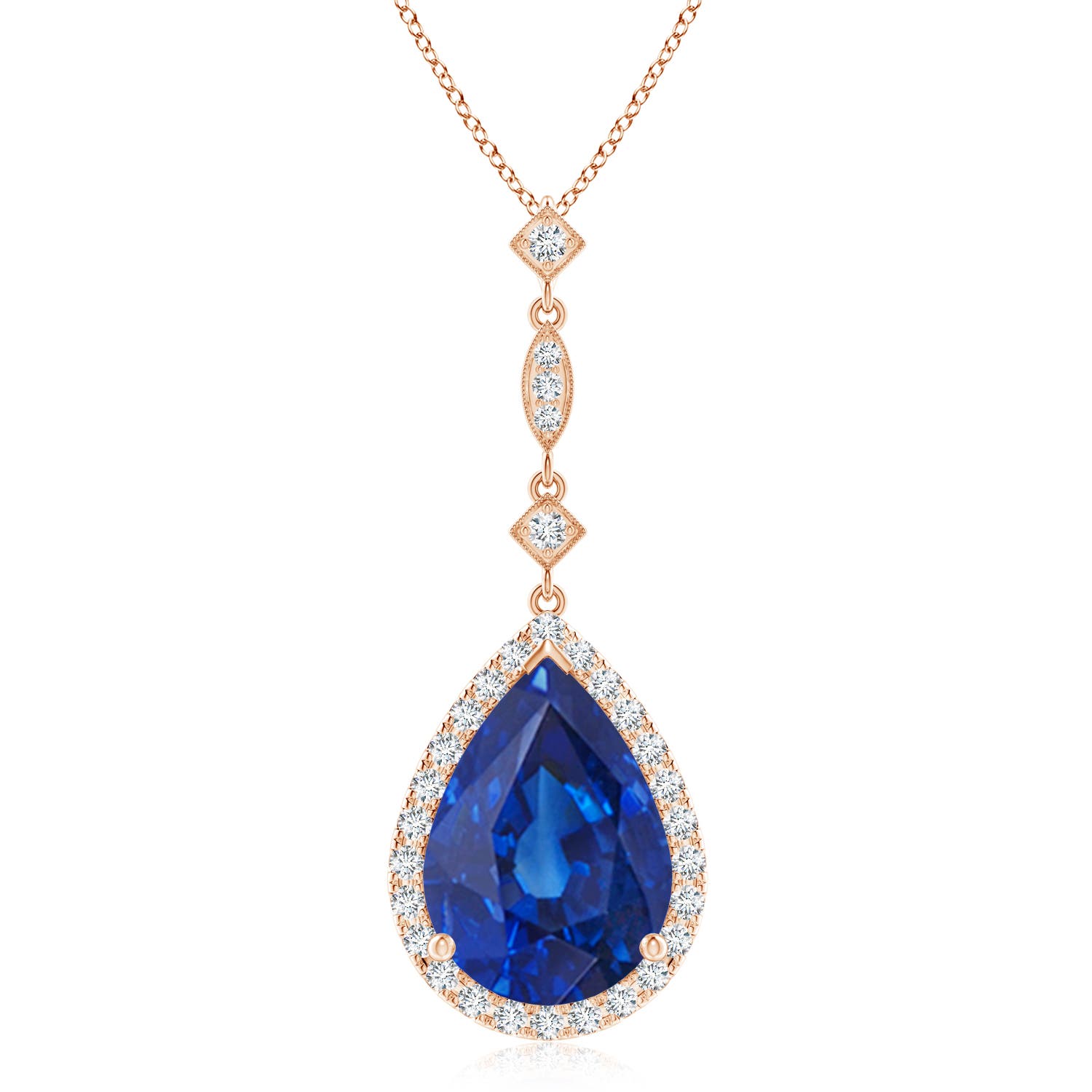 AAA - Blue Sapphire / 6.87 CT / 14 KT Rose Gold