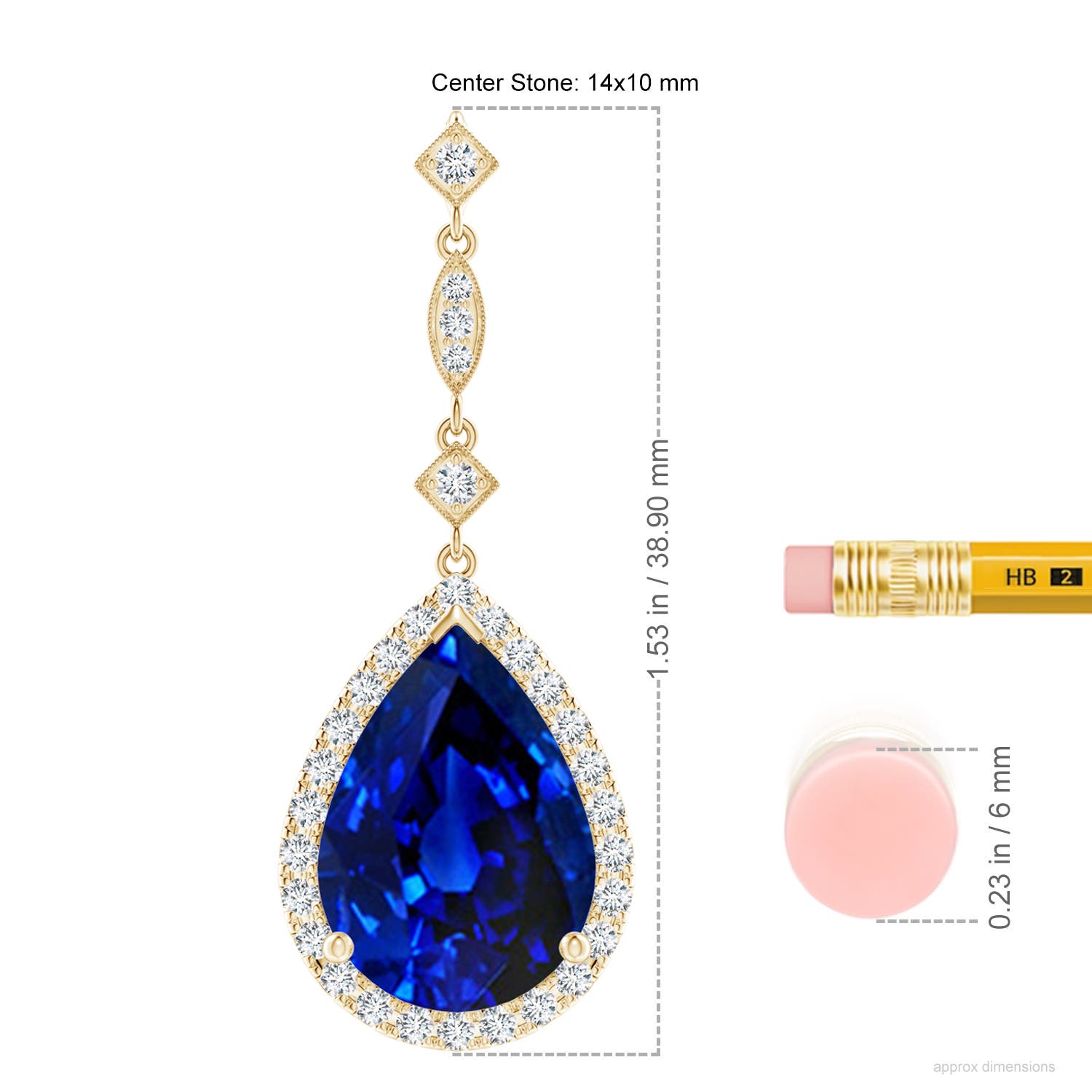 AAAA - Blue Sapphire / 6.87 CT / 14 KT Yellow Gold