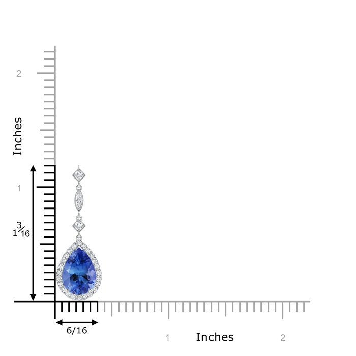 10x7mm AA Tanzanite Teardrop Pendant with Diamond Accents in P950 Platinum product image