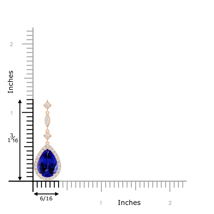 10x7mm AAAA Tanzanite Teardrop Pendant with Diamond Accents in Rose Gold product image