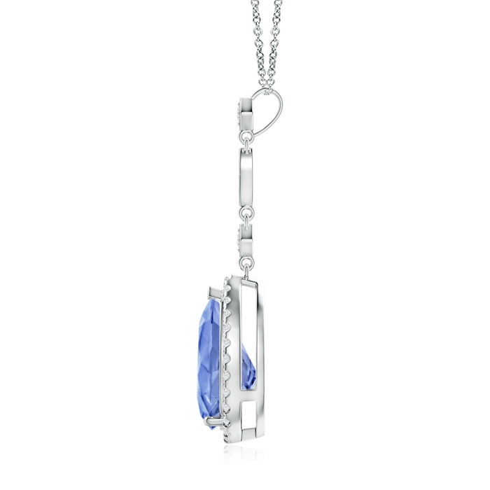 12x8mm A Tanzanite Teardrop Pendant with Diamond Accents in P950 Platinum product image