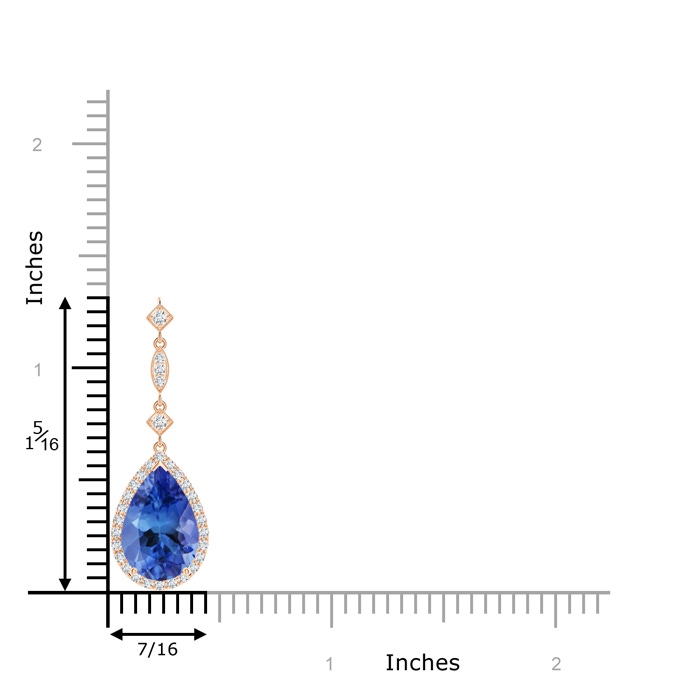 12x8mm AA Tanzanite Teardrop Pendant with Diamond Accents in Rose Gold product image