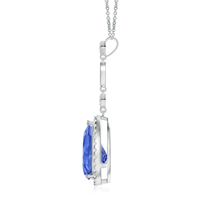 12x8mm AA Tanzanite Teardrop Pendant with Diamond Accents in White Gold product image
