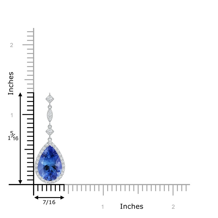 12x8mm AA Tanzanite Teardrop Pendant with Diamond Accents in White Gold product image