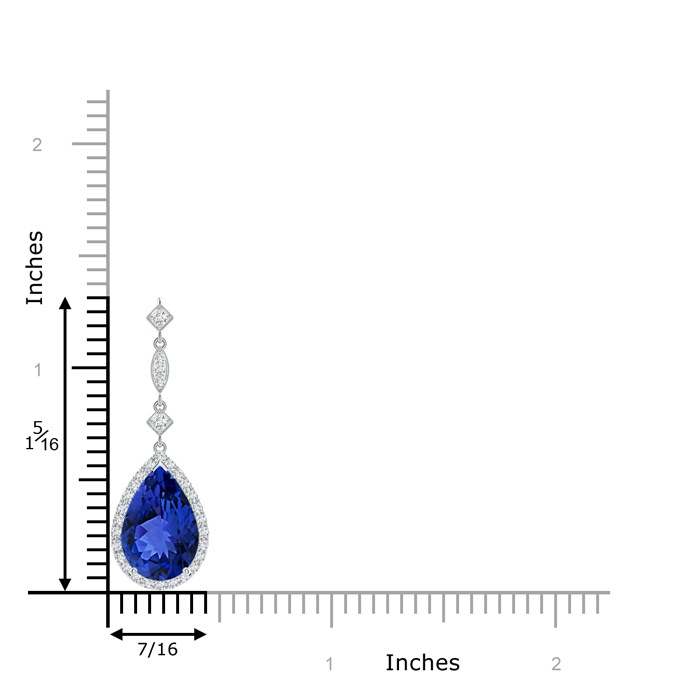12x8mm AAA Tanzanite Teardrop Pendant with Diamond Accents in P950 Platinum product image