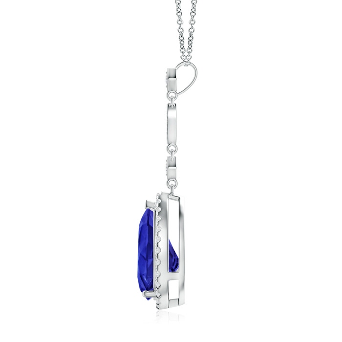 12x8mm AAA Tanzanite Teardrop Pendant with Diamond Accents in White Gold product image