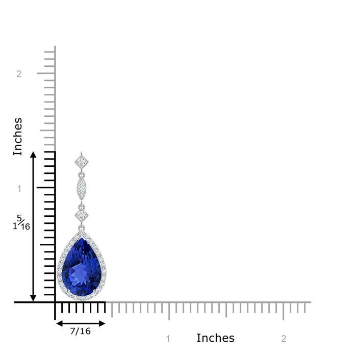 12x8mm AAA Tanzanite Teardrop Pendant with Diamond Accents in White Gold product image