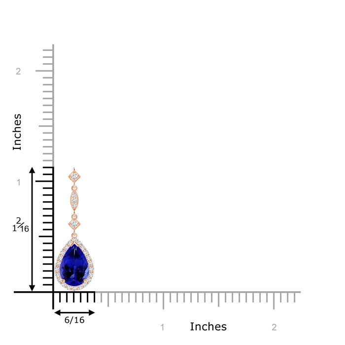 9x6mm AAAA Tanzanite Teardrop Pendant with Diamond Accents in Rose Gold product image