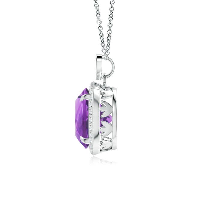 AA - Amethyst / 3.4 CT / 14 KT White Gold