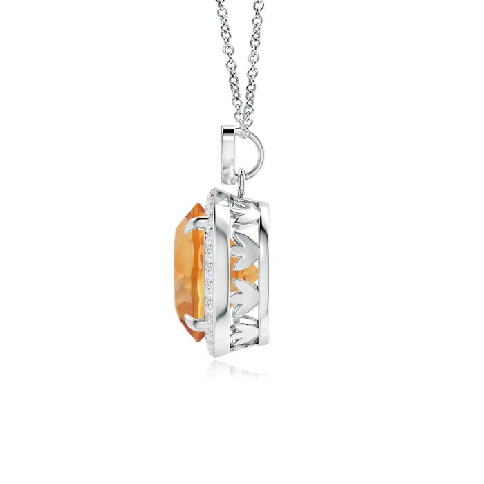 AA - Citrine / 3.4 CT / 14 KT White Gold