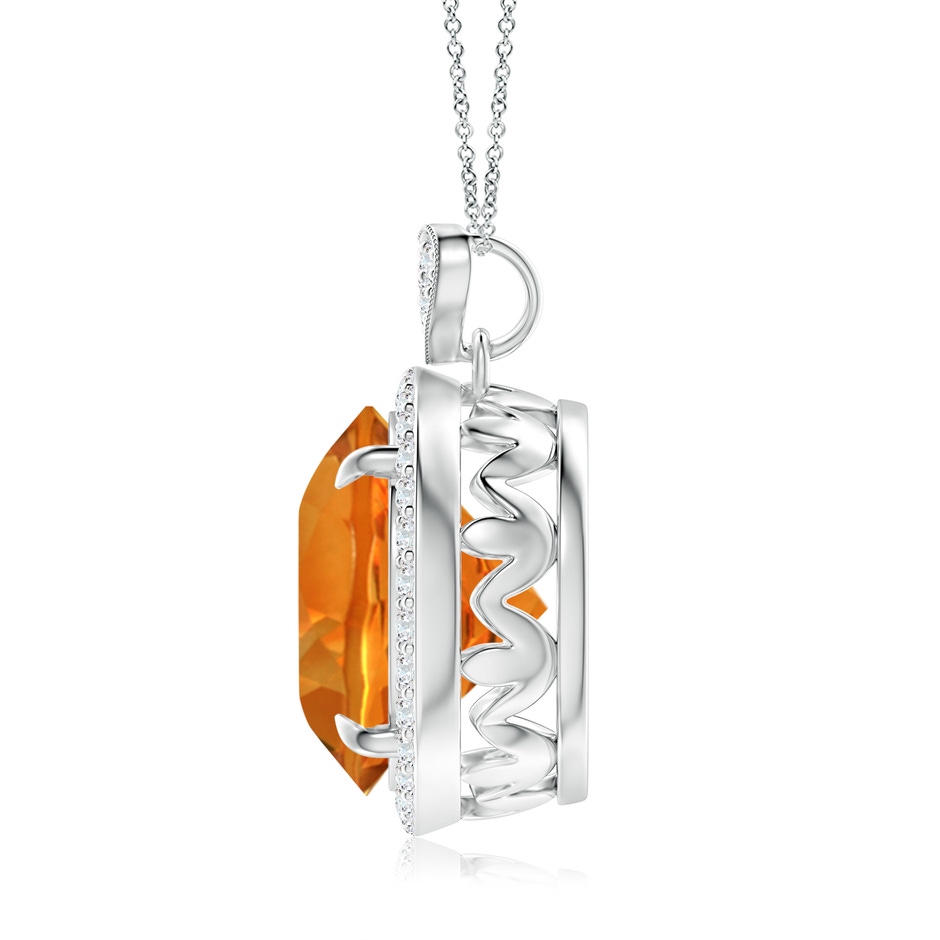 12mm AAAA Citrine Halo Pendant with Diamond Heart Motif in P950 Platinum side 199