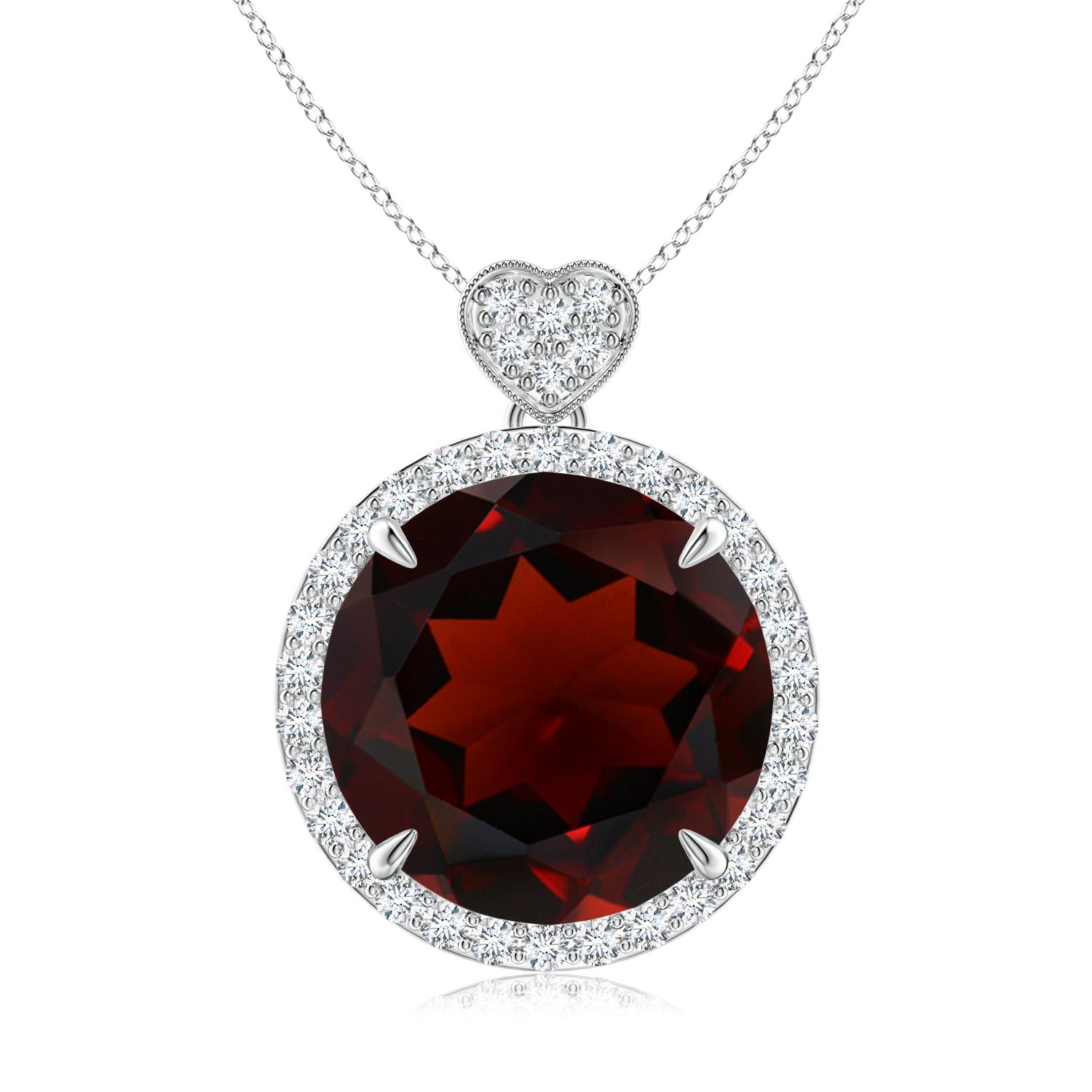 AA - Garnet / 7.8 CT / 14 KT White Gold