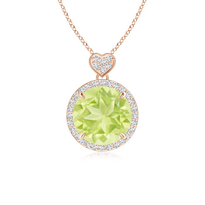 A - Peridot / 3.65 CT / 14 KT Rose Gold