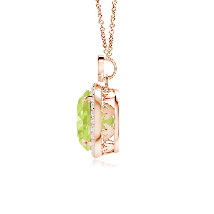 A - Peridot / 3.65 CT / 14 KT Rose Gold