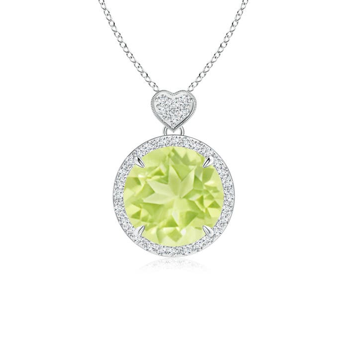 A - Peridot / 3.65 CT / 14 KT White Gold