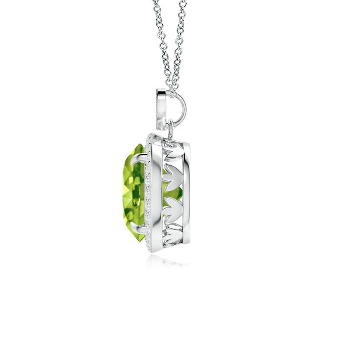 AAA - Peridot / 3.65 CT / 14 KT White Gold