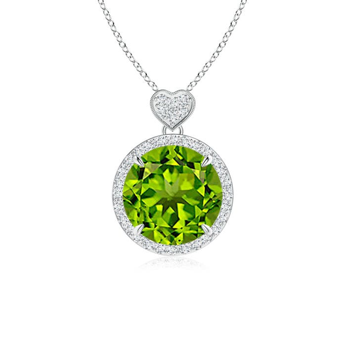 AAAA - Peridot / 3.65 CT / 14 KT White Gold