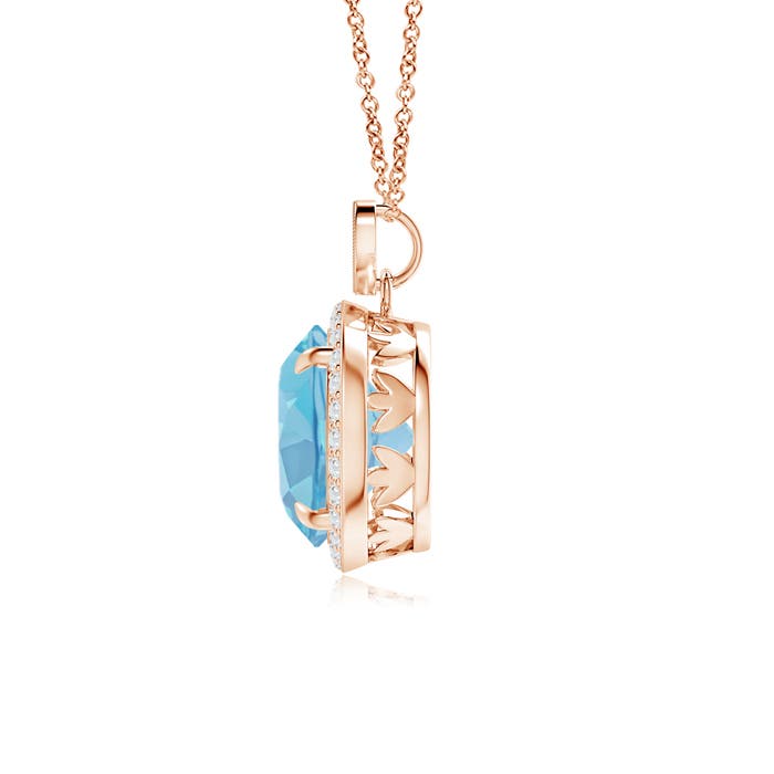 A - Swiss Blue Topaz / 4.4 CT / 14 KT Rose Gold