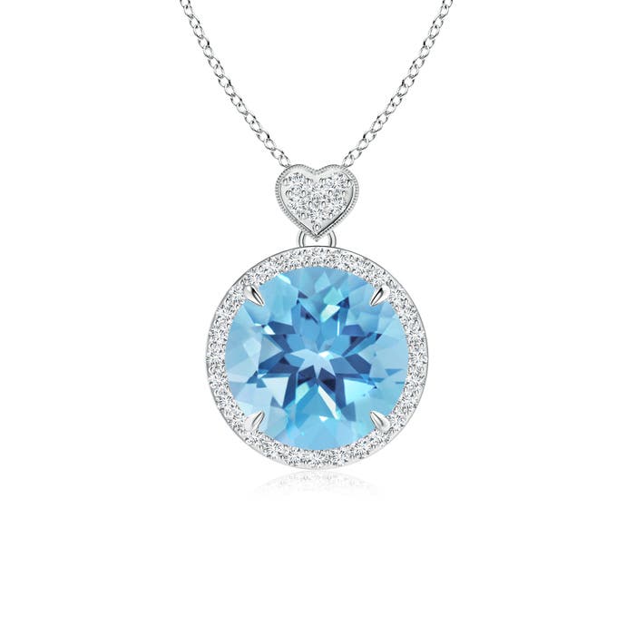 A - Swiss Blue Topaz / 4.4 CT / 14 KT White Gold