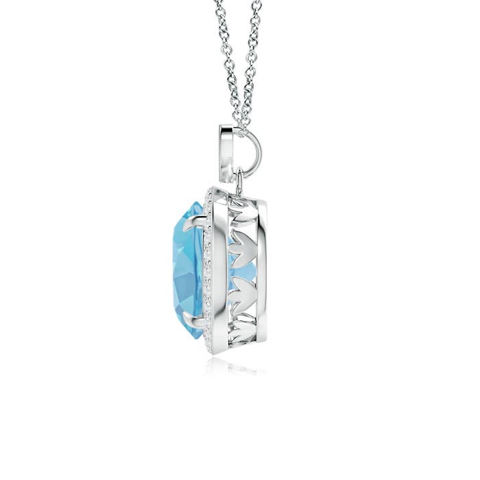 A - Swiss Blue Topaz / 4.4 CT / 14 KT White Gold