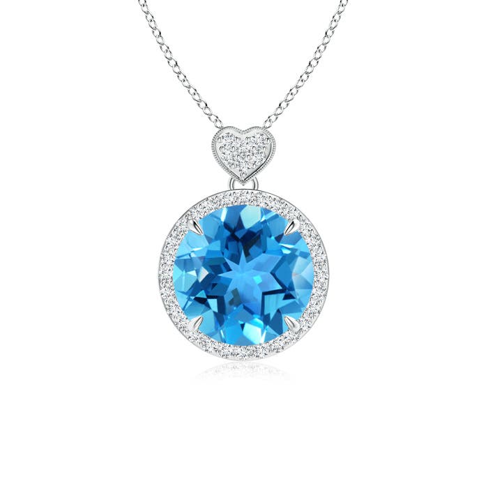 AAA - Swiss Blue Topaz / 4.4 CT / 14 KT White Gold