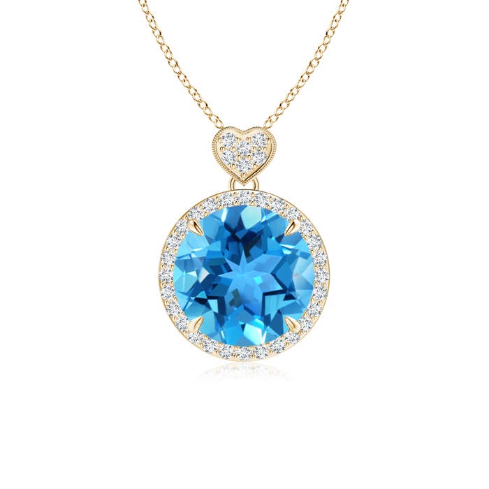 AAA - Swiss Blue Topaz / 4.4 CT / 14 KT Yellow Gold