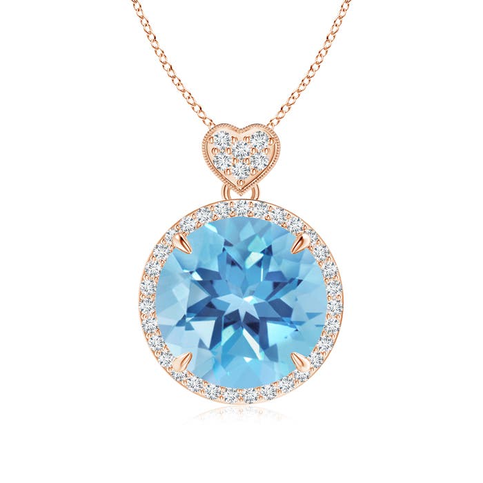 A - Swiss Blue Topaz / 8.1 CT / 14 KT Rose Gold