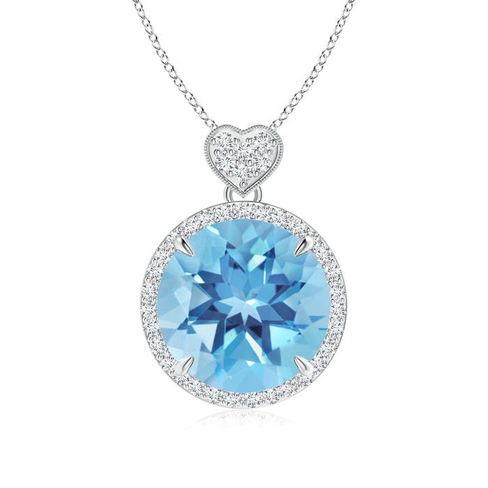 A - Swiss Blue Topaz / 8.1 CT / 14 KT White Gold