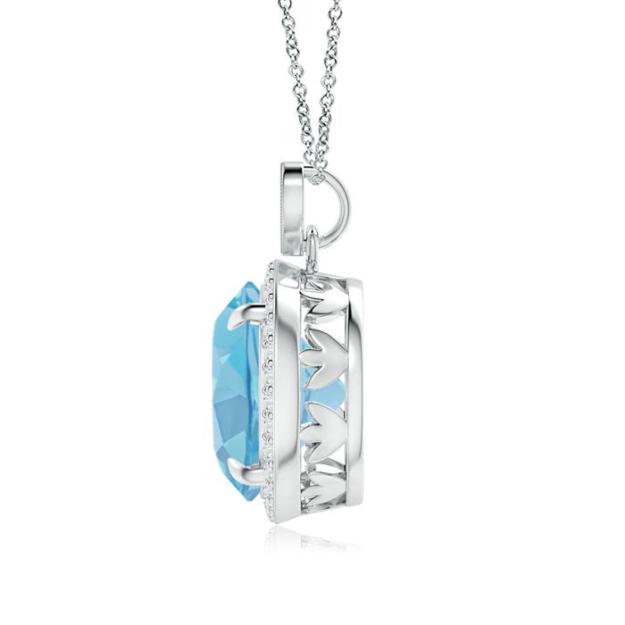 A - Swiss Blue Topaz / 8.1 CT / 14 KT White Gold