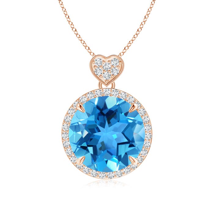 AAA - Swiss Blue Topaz / 8.1 CT / 14 KT Rose Gold