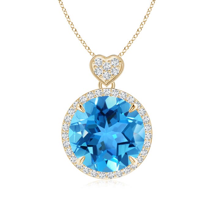 AAA - Swiss Blue Topaz / 8.1 CT / 14 KT Yellow Gold