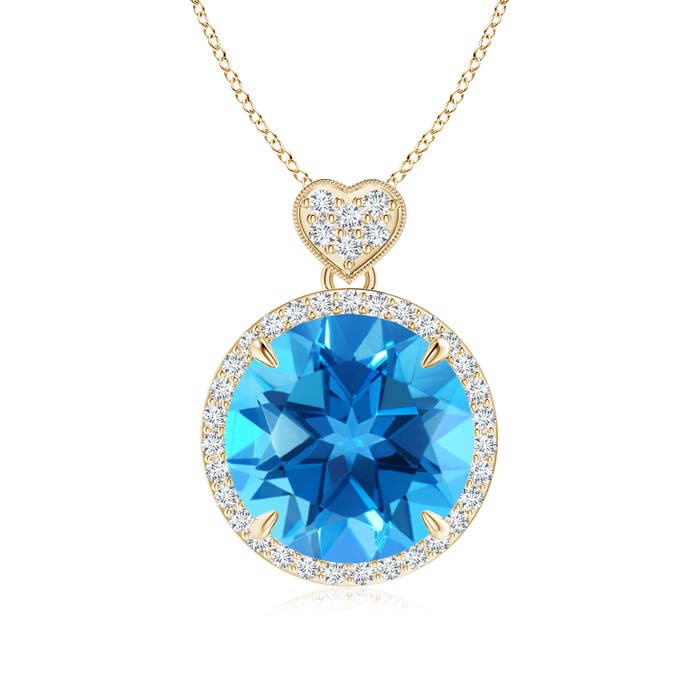 AAAA - Swiss Blue Topaz / 8.1 CT / 14 KT Yellow Gold