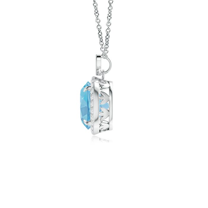 A - Swiss Blue Topaz / 2.51 CT / 14 KT White Gold