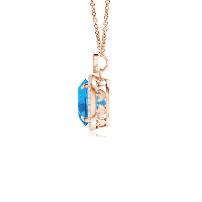 AAAA - Swiss Blue Topaz / 2.51 CT / 14 KT Rose Gold